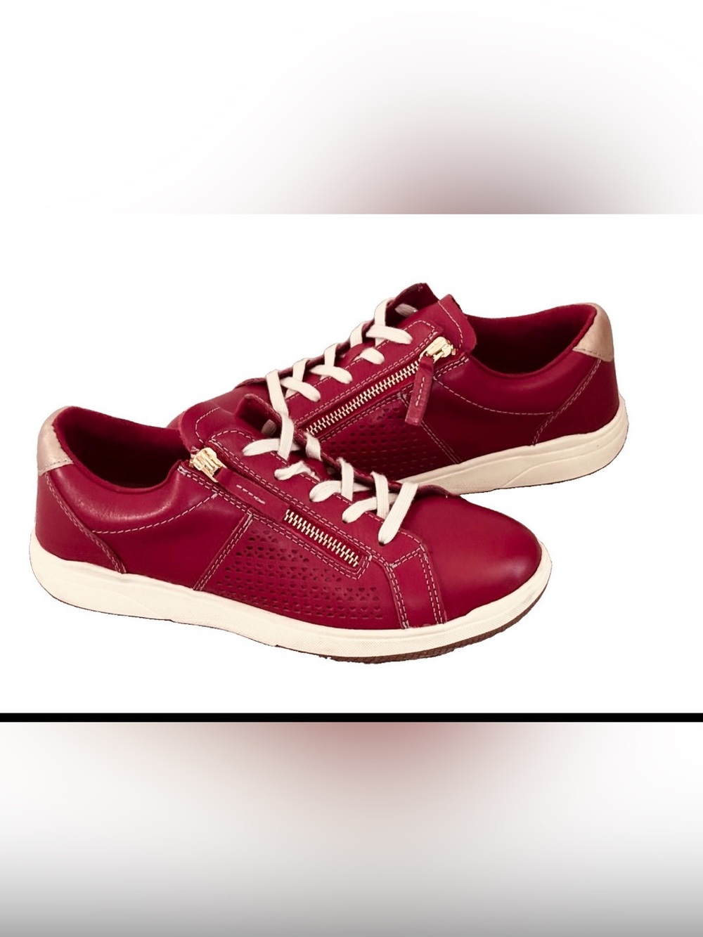 Earth Netta Red Leather Comfort Sneakers 8W